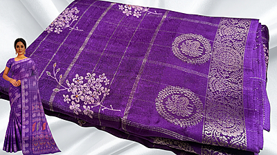 Samiksha Soft Marshmallow Gold Jari Saree - Purple Samiksha Soft Marshmallow Gold Jari Saree - Purple