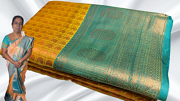 Trichy Silk Manga Design Saree - Mustard