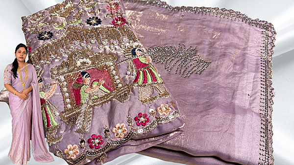 Sonal Light Designer Pallak Saree - Light Lavendar