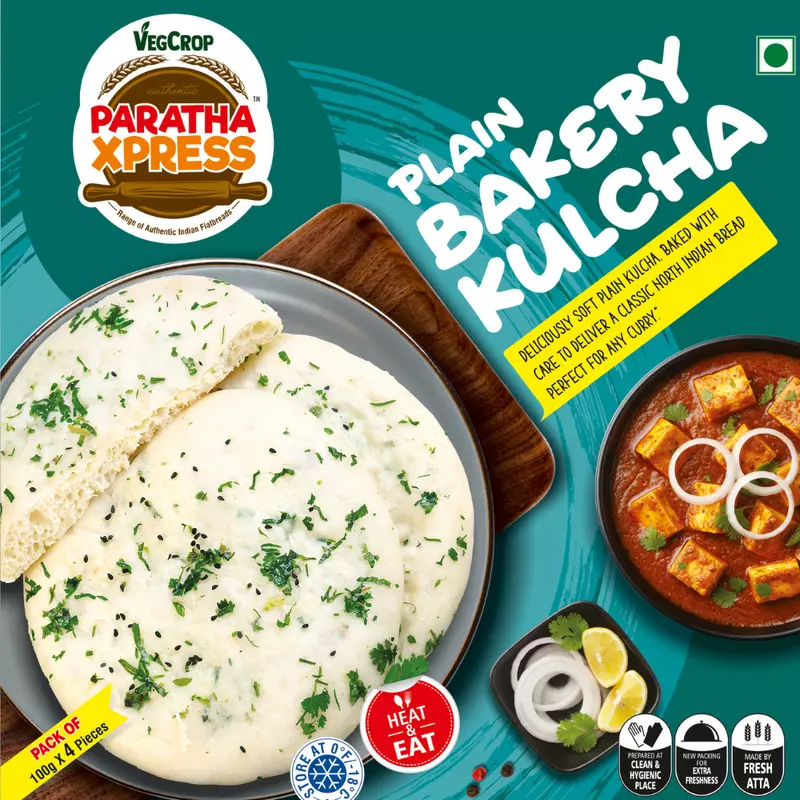 Frozen Plain Bakery Kulcha with Green Green Corriander (100g X 10 Pieces)