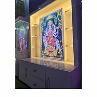 Sherawali Mata Puja Mandir Printed on Acrylic with Storage Space | Sehrawat Brothers Sherawali Mata Puja Mandir Printed on Acrylic with Storage Space | Sehrawat Brothers