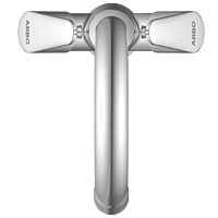 AL-1415 Center Hole Basin Mixer With Swinging Spout With Braided Hoses (Table Mounted Model)