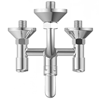 AL-1420 Wall Mixer 2 In 1 With Connecting Legs With Wall Flange