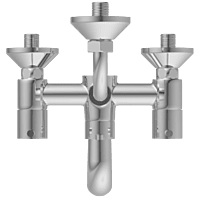 LX-1320 Wall Mixer 2 In 1 With Connecting Legs With Wall Flange