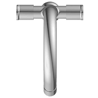 NE-1615 Center Hole Basin Mixer With Swinging Spout With Braided Hoses (Table Mounted Model)