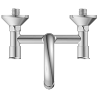 NE-1613 Sink Mixer With Swinging Spout With Connecting Legs With Wall Flange (Wall Mounted Model)