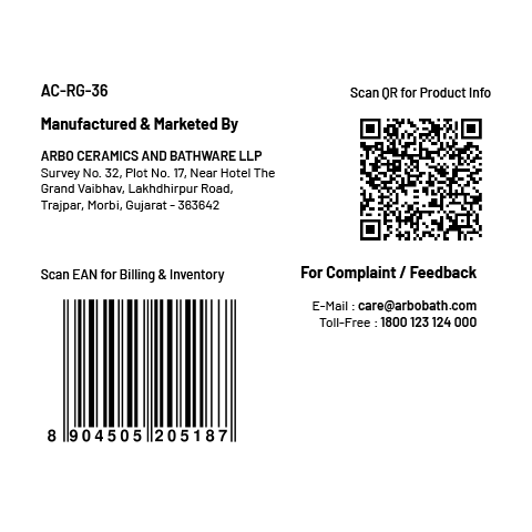 AC-RG-36 Brass Round Bottle Trap With Long Wall Connection Pipe & Wall Flange