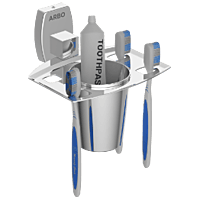 CT-11 Crystal S.S. 304 Set 5 Pcs. (Towel Rod, Soap Dish, Nepkin Ring, Robe Hook,Tumbler Holder)