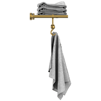 LE-GG-01 Towel Rack With Towel Holder & Hook (Glossy Gold Finish)