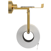 LE-GG-08 Toilet Paper Holder With Shelf (Glossy Gold Finish)