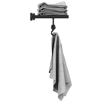 LE-MB-01 Towel Rack With Towel Holder & Hook (Matt Black)