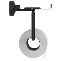 LE-MB-08 Toilet Paper Holder With Shelf (Matt Black)