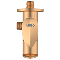 KA-RG-3107 2 Way Angle Cock With Wall Flange (Rose Gold)