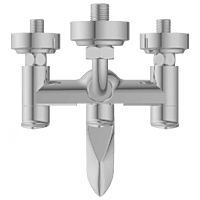 KA-3120 Wall Mixer 2 In 1 With Connecting Legs With Wall Flange