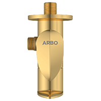 KA-GG-3107 2 Way Angle Cock With Wall Flange (Gold)