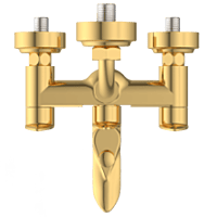 KA-GG-3122 Wall Mixer 3 In 1 With Connecting Legs With Wall Flange (Gold)