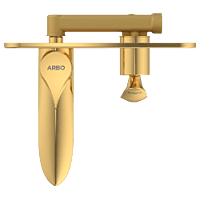 KA-GG-3129 Concealed Body For Single Lever Basin Mixer Wall Mounted With Exposed Part Kit, Consisting Of Operative Lever, Basin Spout & Wall Flange (Gold)