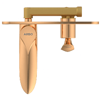 KA-RG-3129 Concealed Body For Single Lever Basin Mixer Wall Mounted With Exposed Part Kit, Consisting Of Operative Lever, Basin Spout & Wall Flange (Rose Gold)