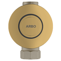 MP-GG-5219 Metropole Forged Brass WC Flush Valve 25mm (1" Inch) With Exposed Shut Off Provision & Round Plate (Glossy Gold)