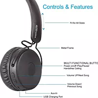 Portronics POR-1074 Muffs M Bluetooth (Brown, On the Ear)