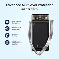 Portronics Luxcell C 10K mAh 22.5W Fast Charging Power Bank, Ultra Slim Power Bank with Mach USB-A Output, Type C PD Output, Type C Input, LED Indicator, Wake Up Button (Black)
