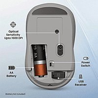 Portronics Toad 34 Wireless Mouse (White) with 2.4 GHz Wireless, Adjustable Sensitivity