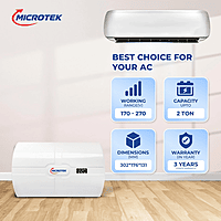 Microtek SMART EM5170+ Automatic Voltage Stabilizer for AC Up to 2.0 Ton Working Power 170V - 270 5V (White)