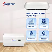Microtek SMART EM5170+ Automatic Voltage Stabilizer for AC Up to 2.0 Ton Working Power 170V - 270 5V (White)