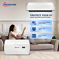 Microtek SMART EM4160+ Automatic Voltage Stabilizer for AC Up to 1.5 Ton Working Power 160V - 285 (White)