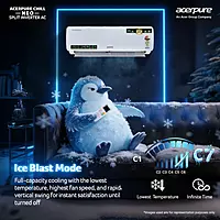 Acerpure Chill Neo 1 Ton 3 Star Inverter Split AC (2026 Model) | Energy Efficient 7-in-1 Convertible |Cools at 58°C | Ice Blast | 4 Ways swing | Copper Condenser | Self Cleaning | Dust Filter