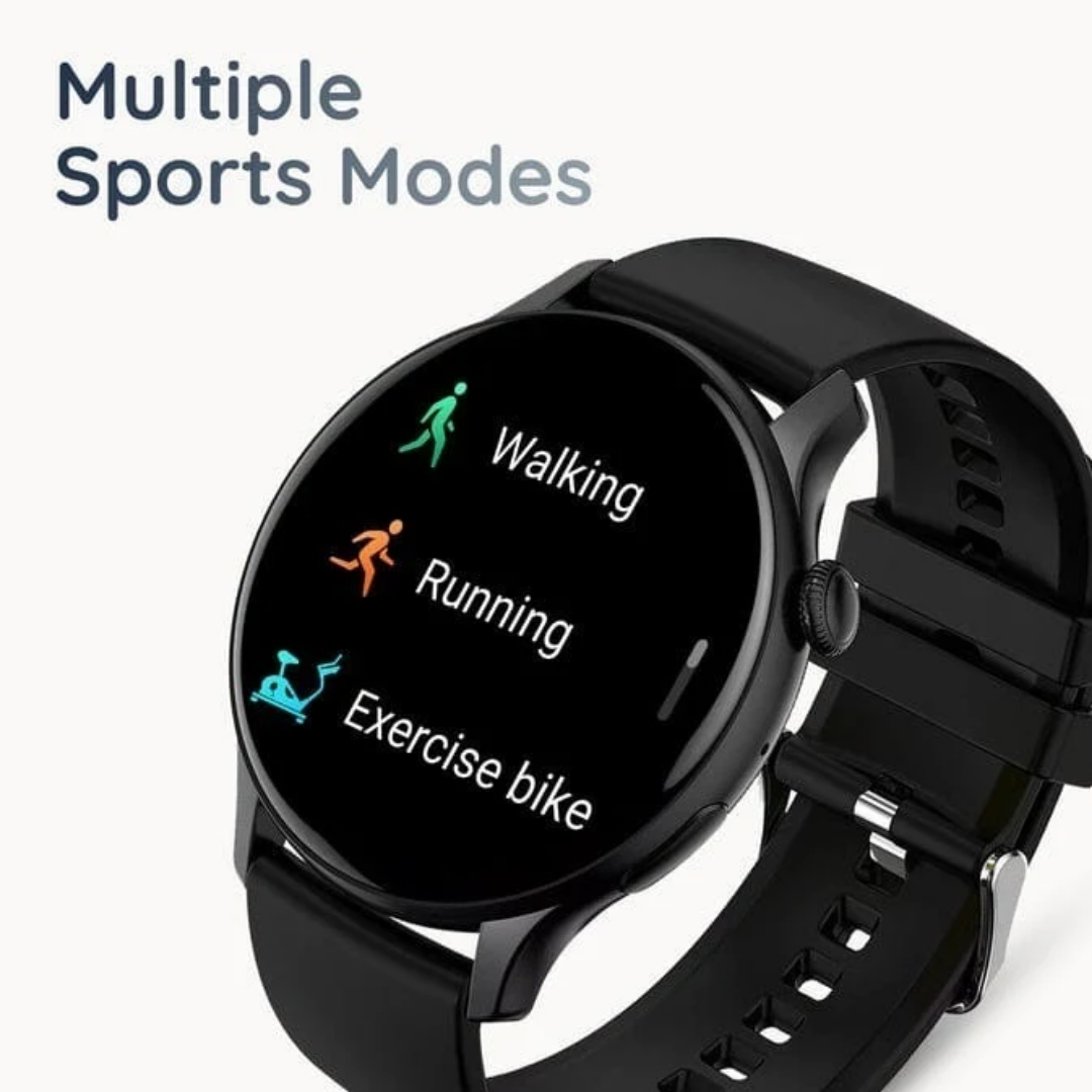 Pebble Polar Max BT Calling Smart Watch 1.5 True HD Display Premium Build Smart Watch (BLACK)