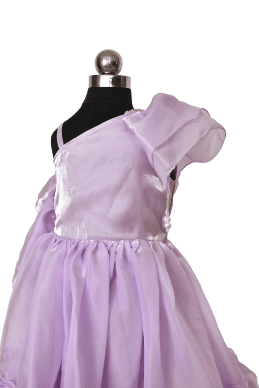 Lavender One Shoulder Organza Dress