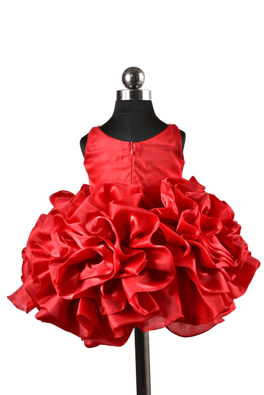 Ruby Red Ruffle Princess Gown