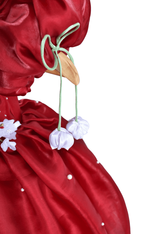 Crimson Red Enchanted Garden Dress