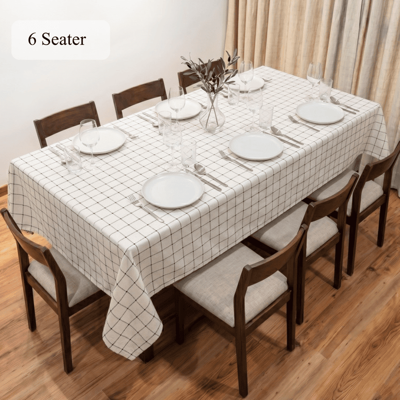 Cotton Yarn Dyed Checkered Table Cloth – Elegant Dining Table Cover