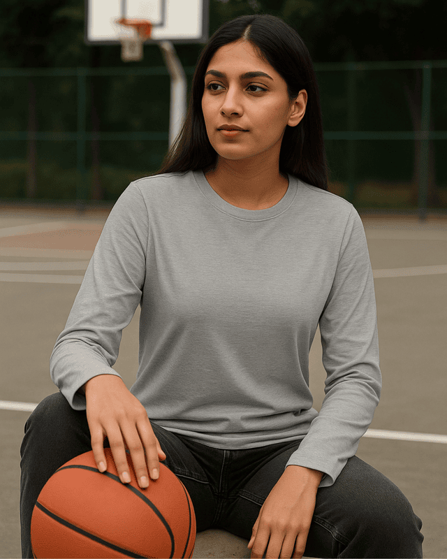 Unisex Grey Full Sleeve Tee