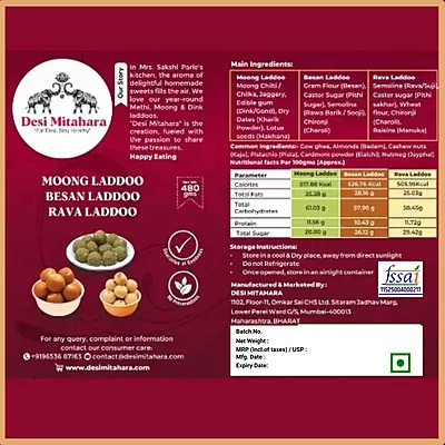 Laddoo Celebration-Moong-Besan-Rava Laddoo Combo