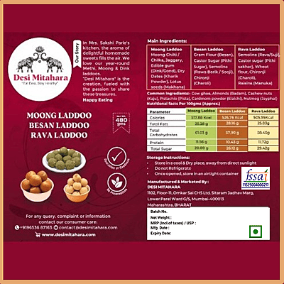 Laddoo Celebration-Moong-Besan-Rava Laddoo Combo