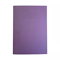 Janrax A4+ Purple 48 Page Feint Ruled and Margin Exercise Book WF Paper with 225gsm Manilla Cover 240x340mm Workbook