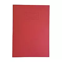 Janrax A4+ Red 48 Page Feint Ruled and Margin Exercise Book WF Paper with 225gsm Manilla Cover 240x340mm Workbook