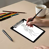 A5 Black Solid Plastic Clipboard - with Ruled Side