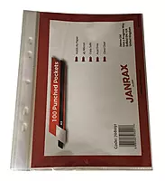 Pack of 100 A5 Glass Clear Punched Pockets by Janrax