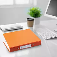 A5 Orange Paper Over Board Ring Binder by Janrax