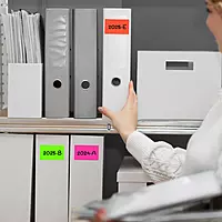 Pack of 8 Fluorescent Red 50x80mm Rectangular Labels
