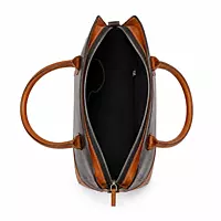 The Belmont Dual-Tone Leather Satchel Executive Handbag