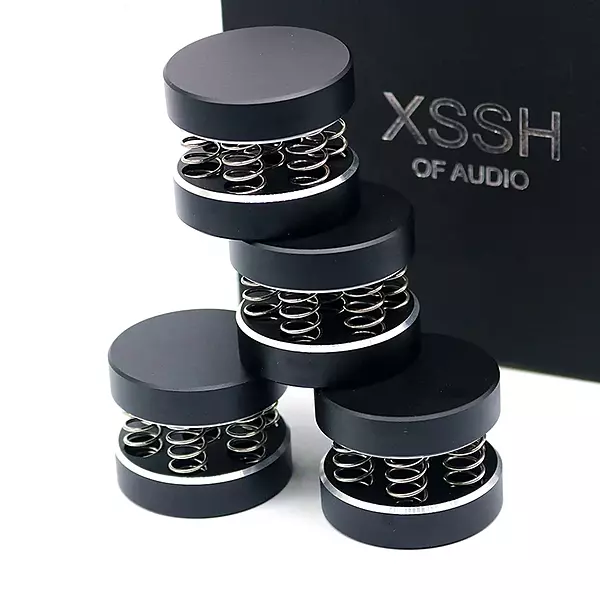 XSSH - Spring Vibration Absorber Feet for HiFi Systems (4 Pcs.) - Black - XSSH-SVA-BLK XSSH - Spring Vibration Absorber Feet for HiFi Systems (4 Pcs.) - Black - XSSH-SVA-BLK