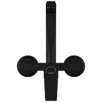 LV-MB-2043 Single Lever Sink Mixer With Swinging Spout With Connecting Legs With Wall Flange (Wall Mounted Model) (Matt Black)