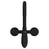 KA-MB-3143 Single Lever Sink Mixer With Swinging Spout With Connecting Legs With Wall Flange (Wall Mounted Model) (Matt Black)