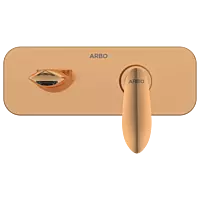 KA-RG-3129 Concealed Body For Single Lever Basin Mixer Wall Mounted With Exposed Part Kit, Consisting Of Operative Lever, Basin Spout & Wall Flange (Rose Gold)