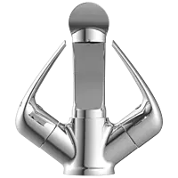 CM-2515 Center Hole Basin Mixer With Swinging Spout With Braided Hoses (Table Mounted Model)